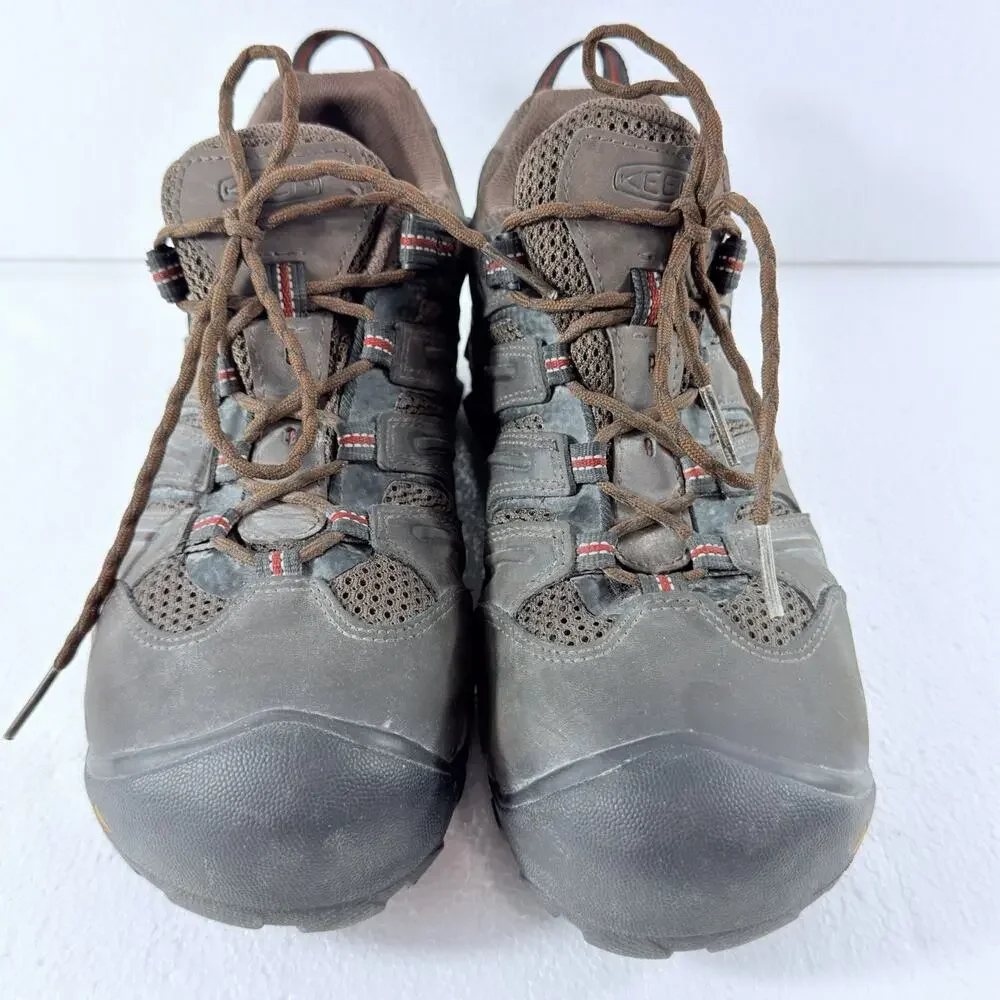 KEEN Utility Lansing Mens Low Steel Toe Work Shoes Size 11.5E Brown Hiking Clean